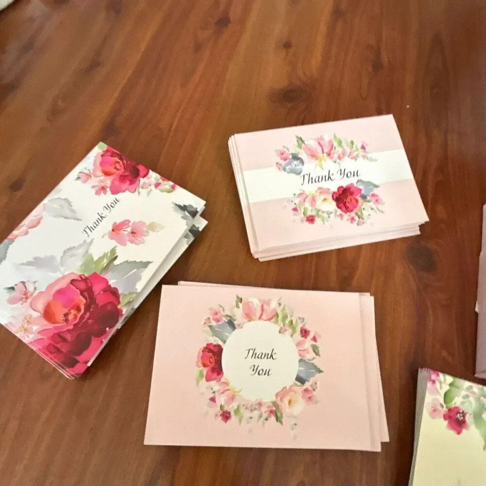 Bilinny Bulk 73 thank you cards floral collection with envelopes six designs bla